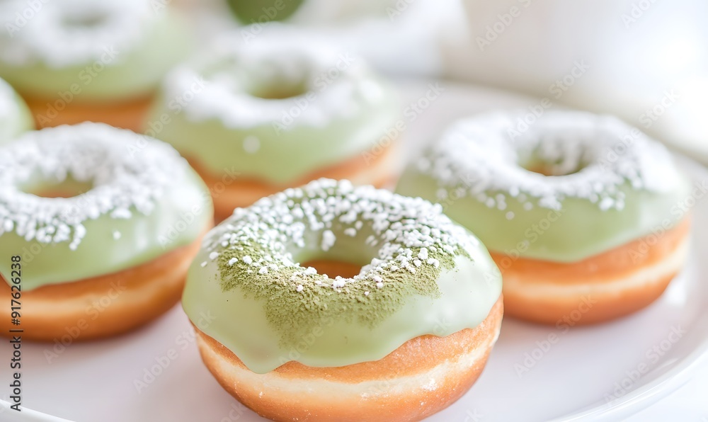 matcha flavoured doughnuts, Generative AI matcha flavoured doughnuts, Generative AI