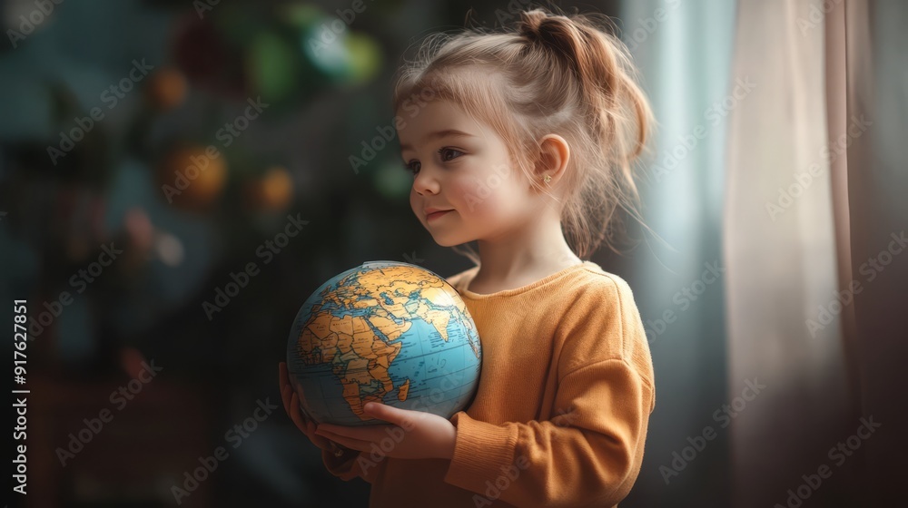 Cute children are learning different systems in the world. Holding a model globe in hand and learning happily. Cute children are learning different systems in the world. Holding a model globe in hand and learning happily.