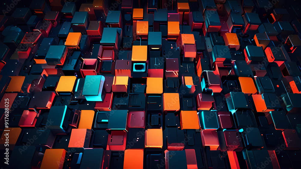 Fototapeta premium futuristic abstract background with squares as the central theme