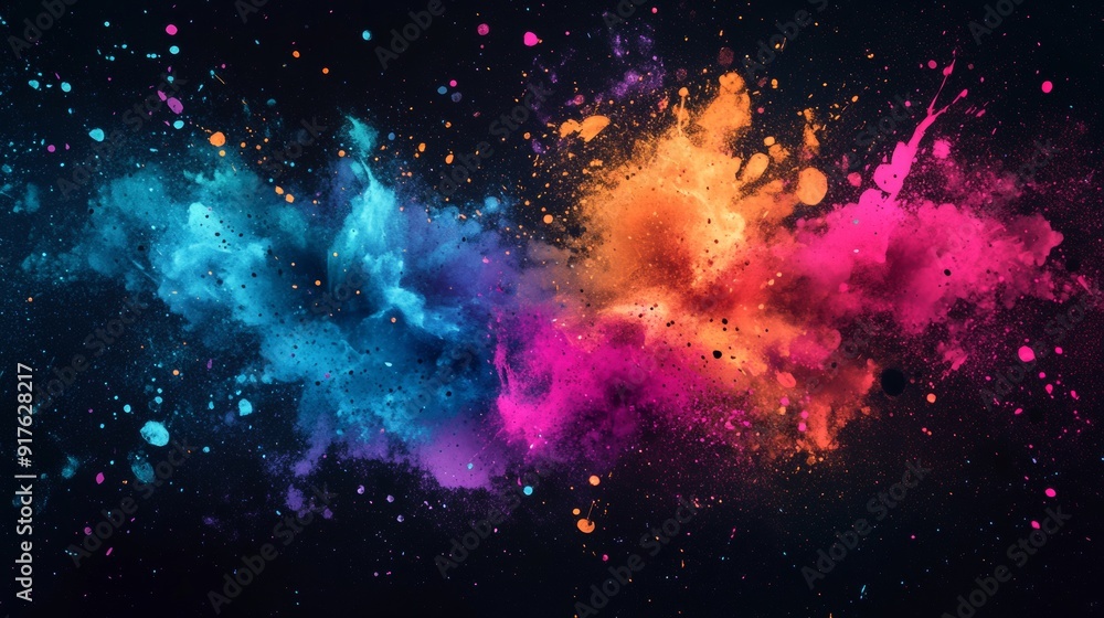 Fototapeta premium Vibrant Paint Splash Explosion on Dark Background