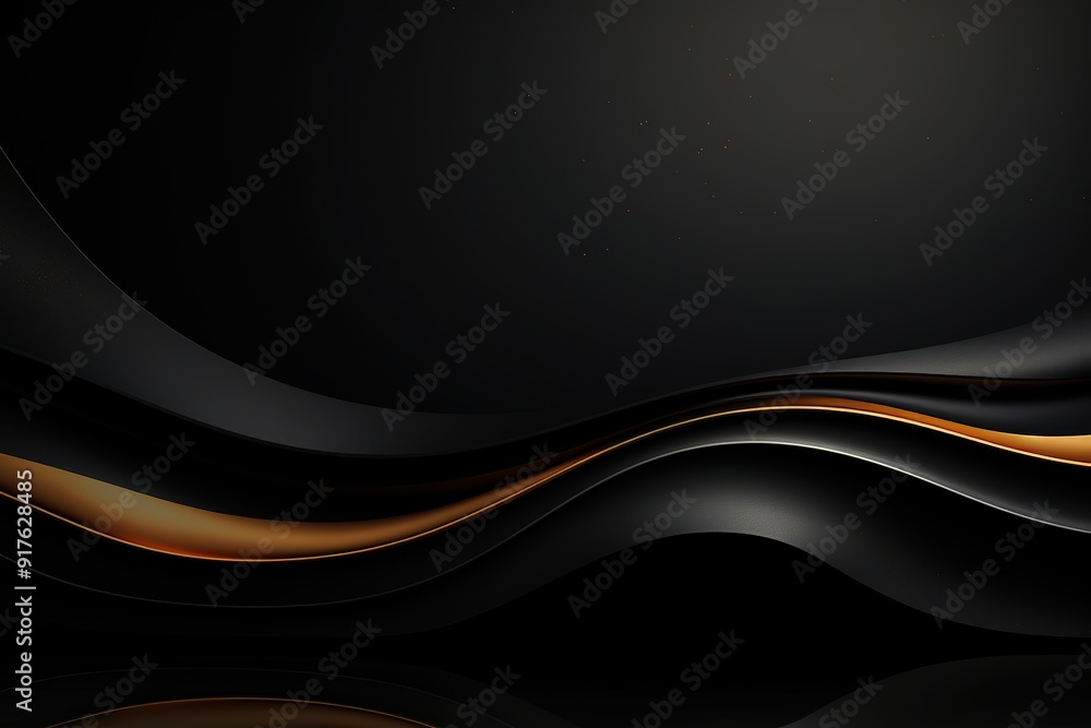 Fototapeta premium Abstract black and gold wave background.