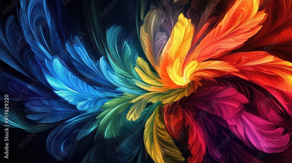 abstract design radiating with vibrant rainbow abstract design radiating with vibrant rainbow