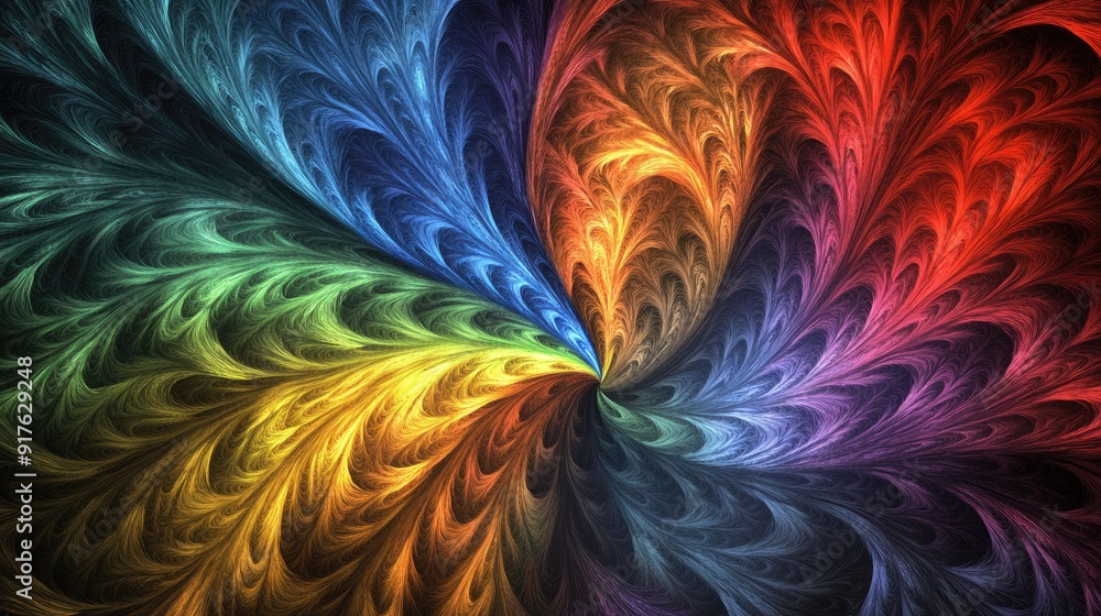 abstract design radiating with vibrant rainbow abstract design radiating with vibrant rainbow