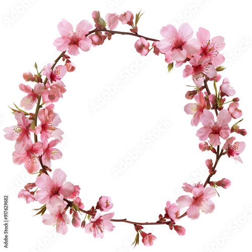Wallpaper Mural Japanese sakura frame wreath frame illustration Torontodigital.ca