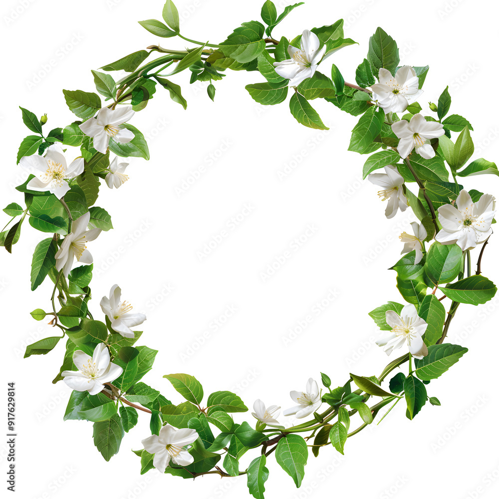 Jasmine vine frame illustration Jasmine vine frame illustration