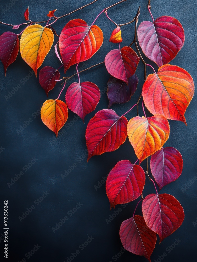Stunning Close-Up of Vibrant Autumn Leaves on a Dark Background Capturing the Essence of Fall with Rich Reds and Oranges Stunning Close-Up of Vibrant Autumn Leaves on a Dark Background Capturing the Essence of Fall with Rich Reds and Oranges