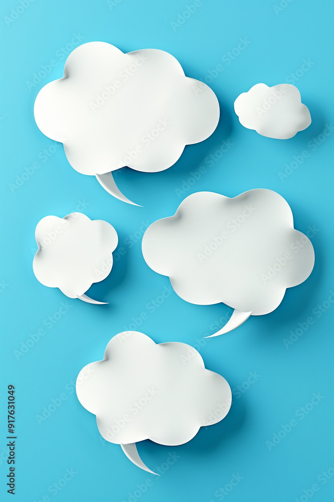 Illustration of blank white speech bubbles for communication concepts Illustration of blank white speech bubbles for communication concepts