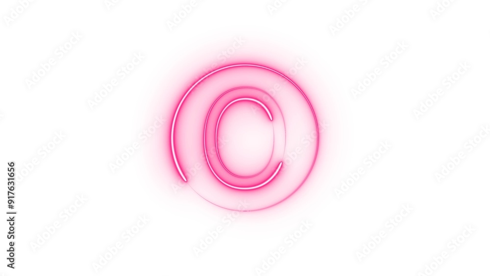 Animated Glowing Neon Alphabet, Letter, Font Icon Illustration on White Background. Animated Glowing Neon Alphabet, Letter, Font Icon Illustration on White Background.