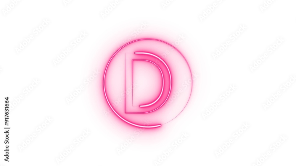 Animated Glowing Neon Alphabet, Letter, Font Icon Illustration on White Background. Animated Glowing Neon Alphabet, Letter, Font Icon Illustration on White Background.