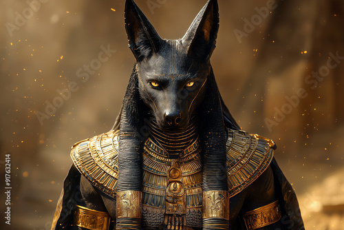 Guardian of the Afterlife : Anubis Rises in Golden Splendor - Generative AI