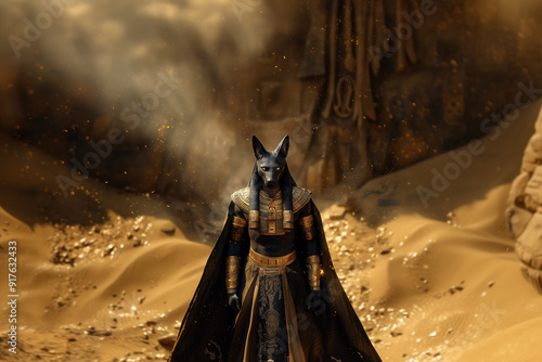 Guardian of the Afterlife : Anubis Rises in Golden Splendor - Generative AI