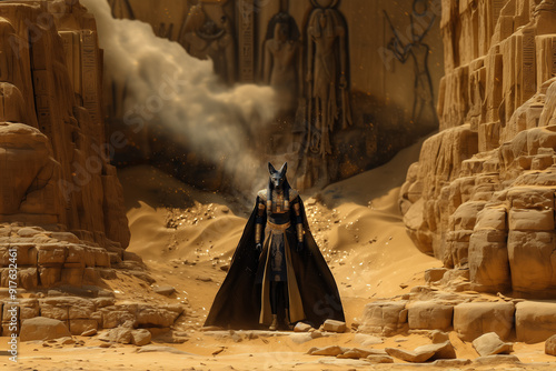 Guardian of the Afterlife : Anubis Rises in Golden Splendor - Generative AI