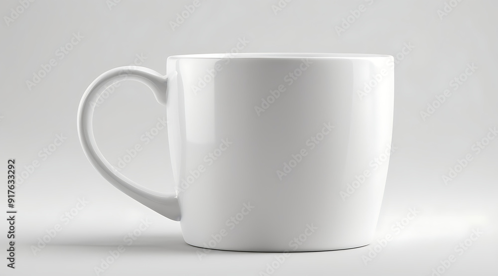 High-Resolution Mock-Up of a Classic Ceramic Coffee Mug with a Glossy Finish on a Plain White Background, Featuring Generous Copy Space for Custom Designs or Branding High-Resolution Mock-Up of a Classic Ceramic Coffee Mug with a Glossy Finish on a Plain White Background, Featuring Generous Copy Space for Custom Designs or Branding