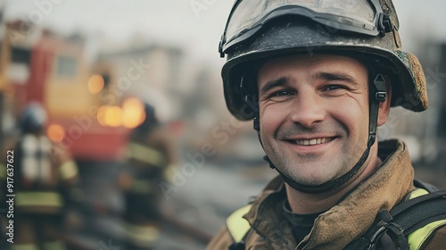 Wallpaper Mural showing a former soldier now working as a firefighter Torontodigital.ca