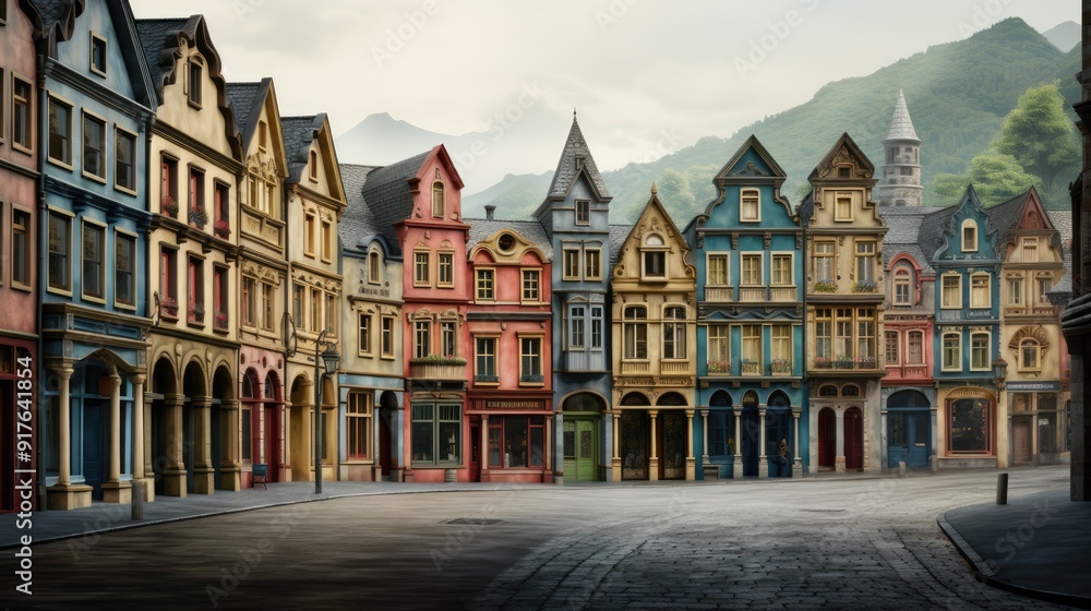 Naklejka premium Colorful historic building located in a town square in Cochem, Germany 