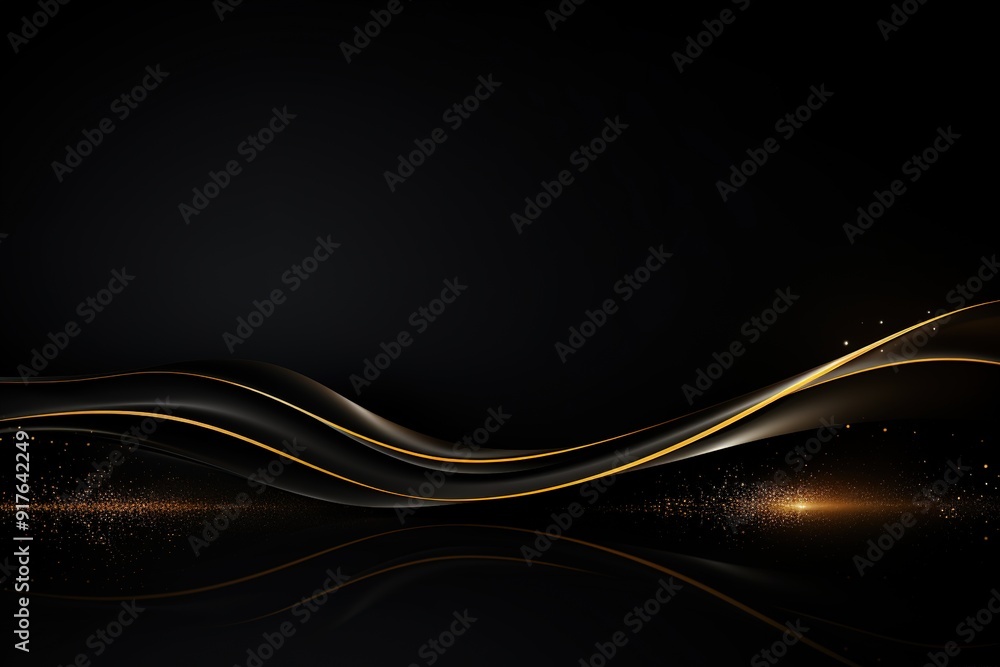 Abstract black and gold wave background with glitter. Abstract black and gold wave background with glitter.