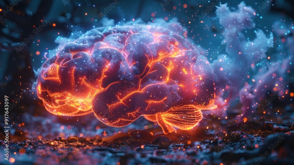 Glowing Brain in Smoke Glowing Brain in Smoke