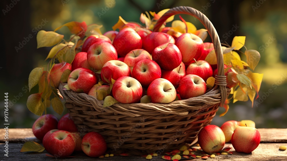A photo of a basket of assorted apples A photo of a basket of assorted apples