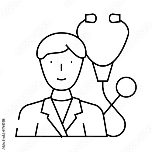 pulmonologist doctor line icon vector. pulmonologist doctor sign. isolated contour symbol black illustration