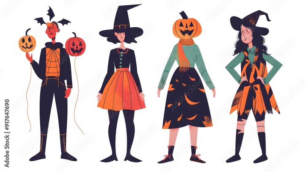 Halloween party with various kinds of unique costumes, All kinds of party supplies Halloween, Happy Halloween background Halloween party with various kinds of unique costumes, All kinds of party supplies Halloween, Happy Halloween background