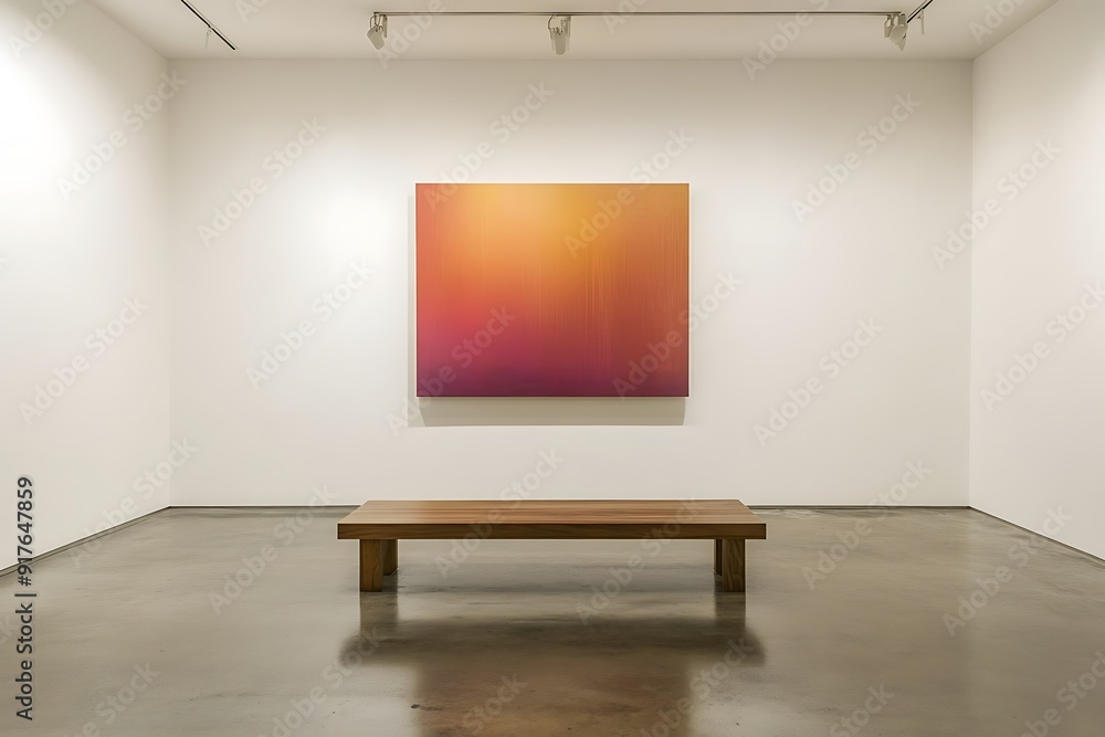 Abstract Artwork in a Minimalist Gallery Abstract Artwork in a Minimalist Gallery