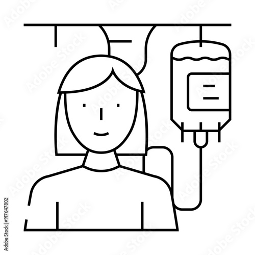 blood transfusion nurse line icon vector. blood transfusion nurse sign. isolated contour symbol black illustration