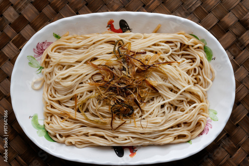 traditional fragrant chinese scallion oil noodle comfort food