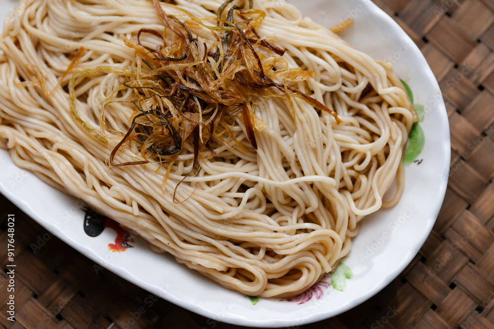 traditional fragrant chinese scallion oil noodle comfort food
