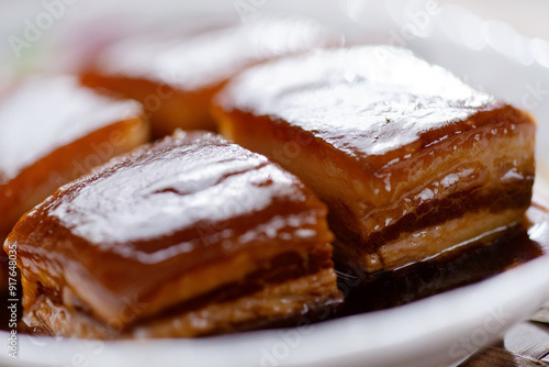 traditional braised chinese dongpo pork comfort food photo