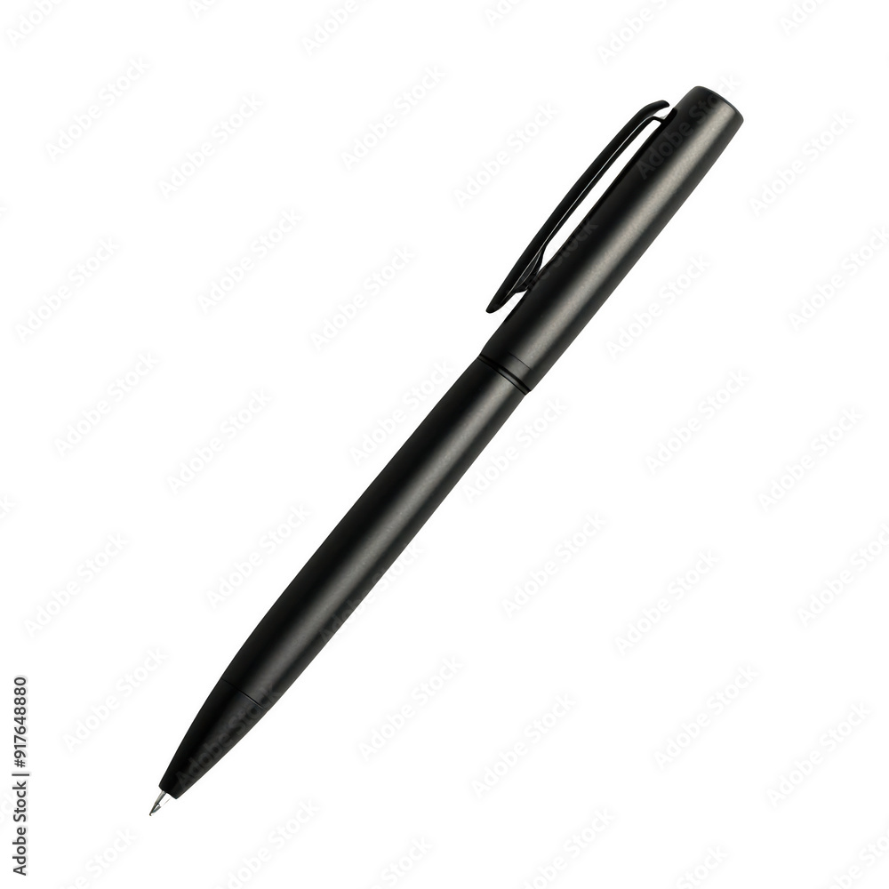 Black pen isolated on white background. Ideal for writing, office, school supplies, stationery, and productivity concepts. PNG, Transparent, No Background Black pen isolated on white background. Ideal for writing, office, school supplies, stationery, and productivity concepts. PNG, Transparent, No Background