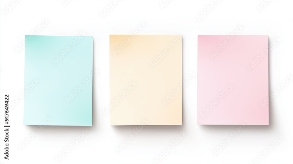 Set of realistic photo cute sticky notes memo, isolated on white background Set of realistic photo cute sticky notes memo, isolated on white background