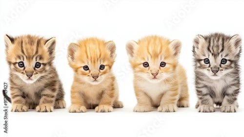 Wallpaper Mural Set of realistic photo animal isolated on white background Torontodigital.ca