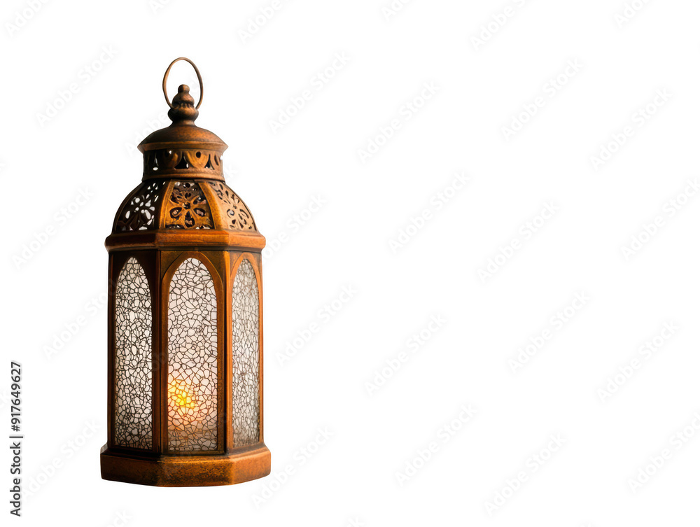 Ornate bronze lantern with intricate patterns and lit candle inside, isolated on a black background. Elegant and vintage decorative light. PNG, Transparent, No Background Ornate bronze lantern with intricate patterns and lit candle inside, isolated on a black background. Elegant and vintage decorative light. PNG, Transparent, No Background