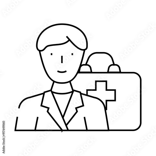 home doctor line icon vector. home doctor sign. isolated contour symbol black illustration