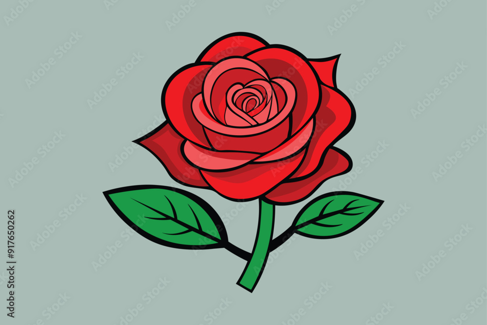 Red rose vector art illustration. Red rose vector art illustration.