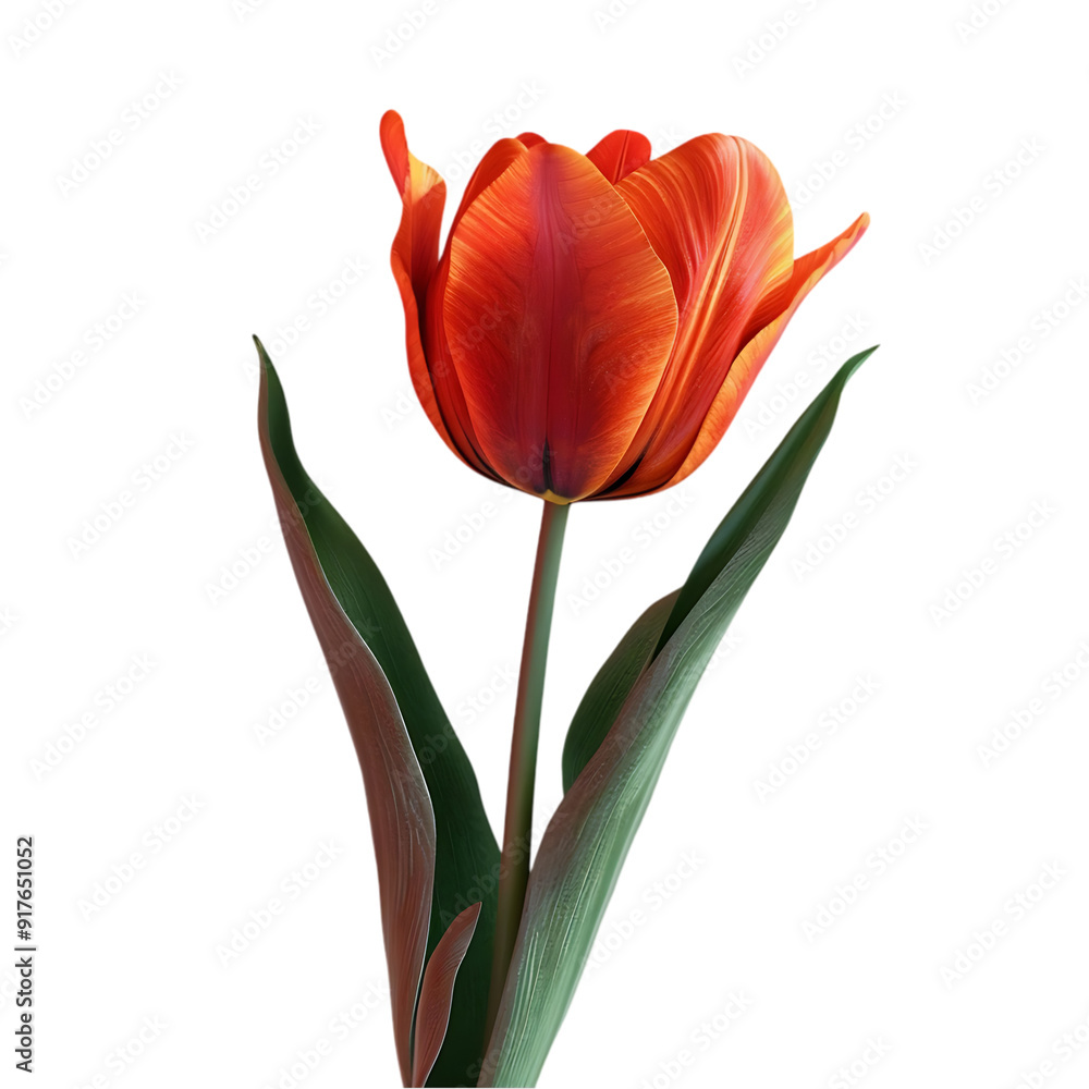 Fototapeta premium Tulip Flower Isolated on Clear Background