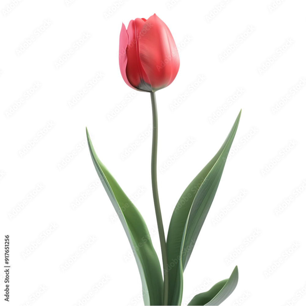 Elegant Tulip on Clear Background Elegant Tulip on Clear Background