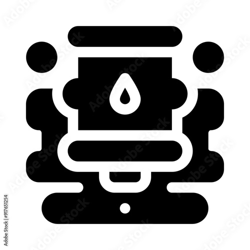 chemical waste disposal glyph icon