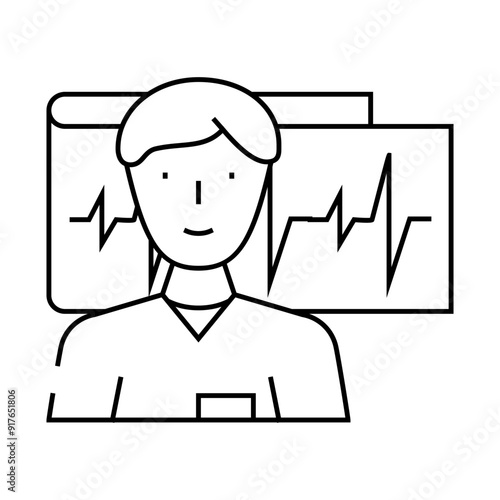 cardiologist doctor line icon vector. cardiologist doctor sign. isolated contour symbol black illustration