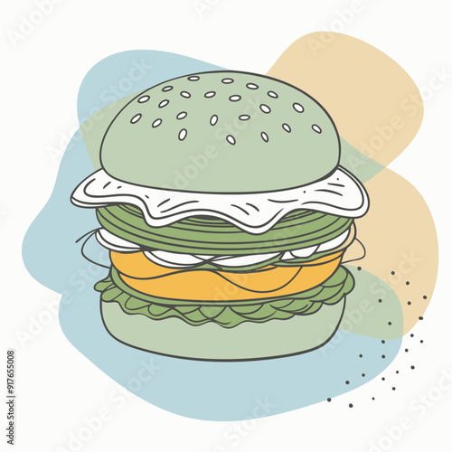 Wallpaper Mural Hamburger Editable Vector Design. Generated With AI Torontodigital.ca