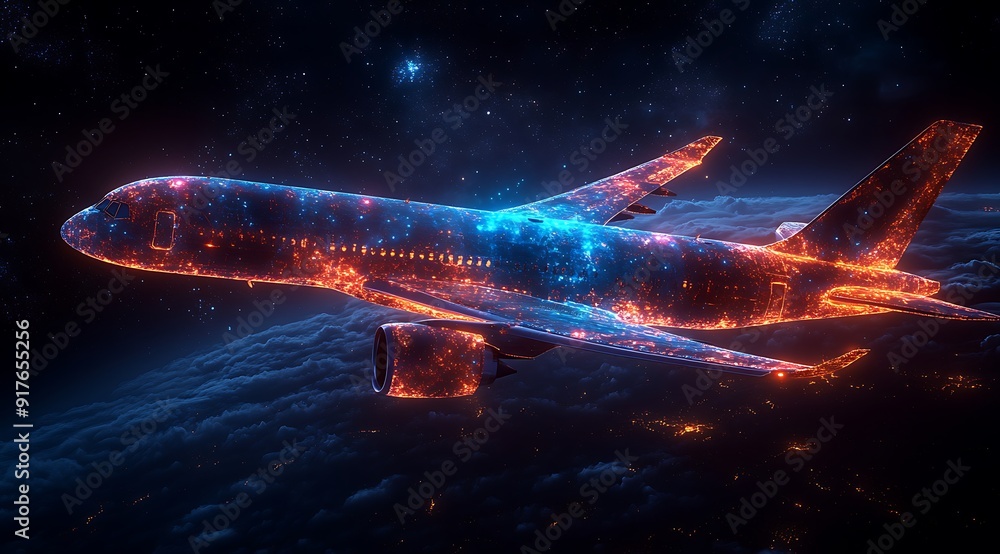Smart digital airplane, artificial intelligence in aviation technology. flight navigation, safety protocols, and fuel efficiency. air travel design Smart digital airplane, artificial intelligence in aviation technology. flight navigation, safety protocols, and fuel efficiency. air travel design