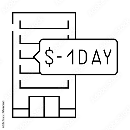 daily rent of housing line icon vector. daily rent of housing sign. isolated contour symbol black illustration