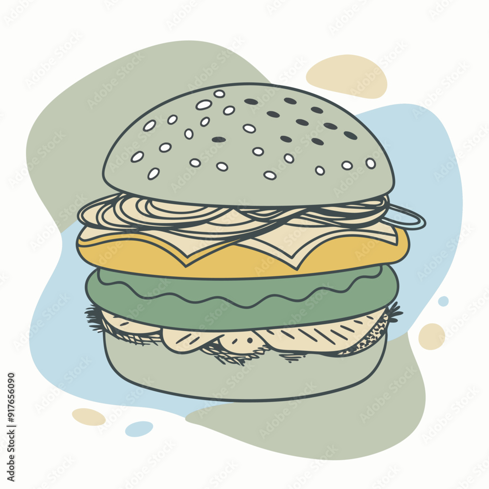 Hamburger Editable Vector Design. Generated With AI Hamburger Editable Vector Design. Generated With AI