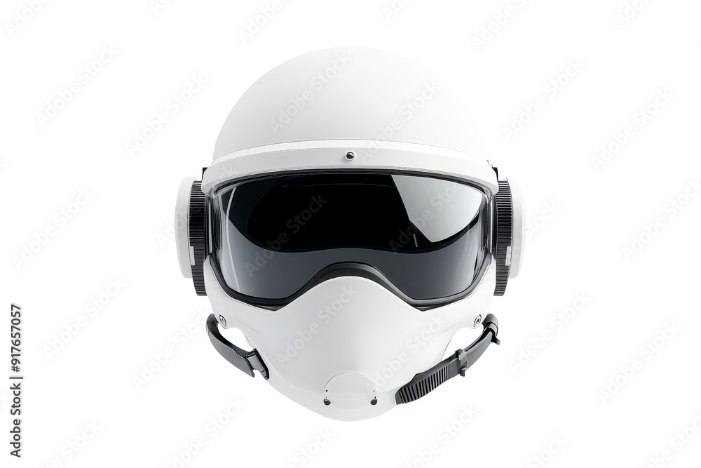 White Pilot Helmet with Visor and Microphone White Pilot Helmet with Visor and Microphone