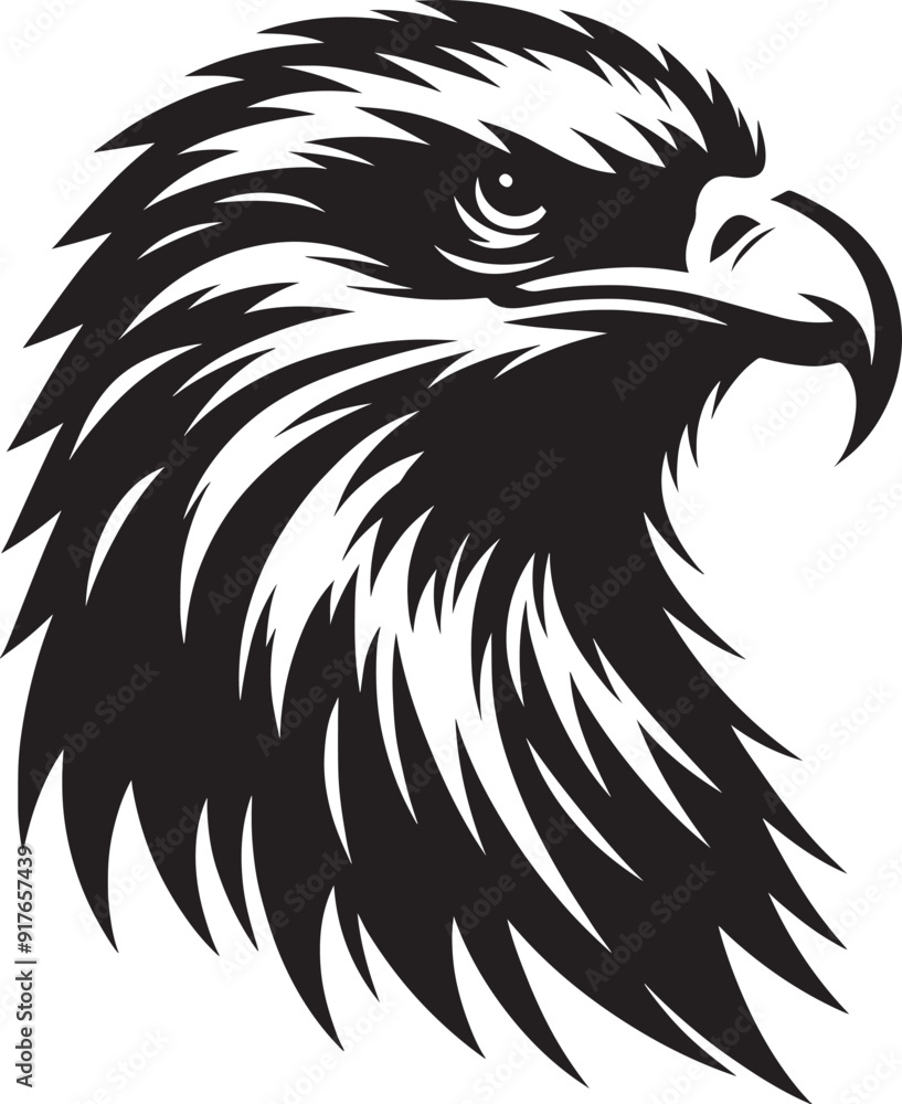 Flying Eagle bird head Silhouette isolated on white background Minimalist Eagle vector shape Flying Eagle bird head Silhouette isolated on white background Minimalist Eagle vector shape
