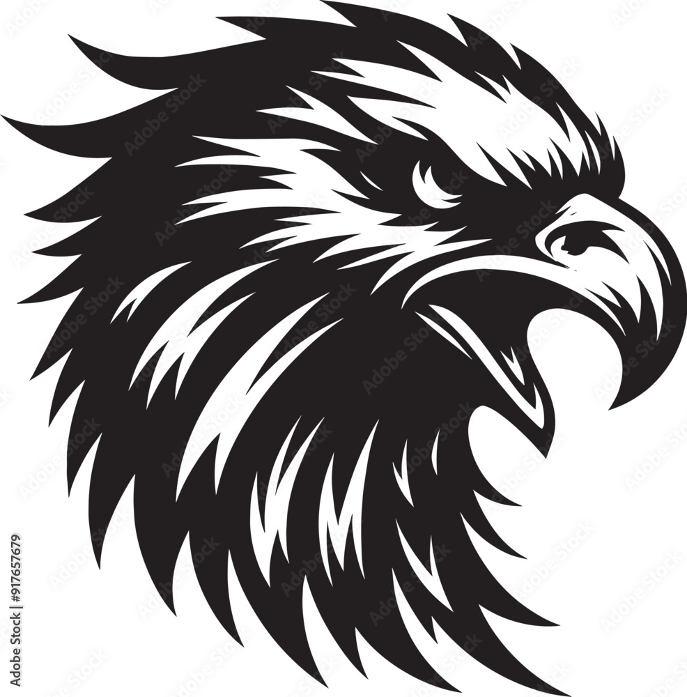 Flying Eagle bird head Silhouette isolated on white background Minimalist Eagle vector shape Flying Eagle bird head Silhouette isolated on white background Minimalist Eagle vector shape