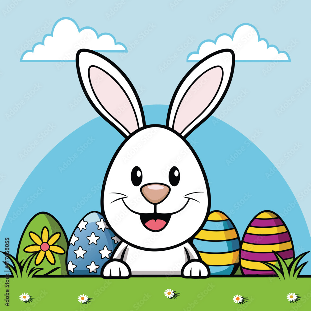 Fototapeta premium happy easter day design