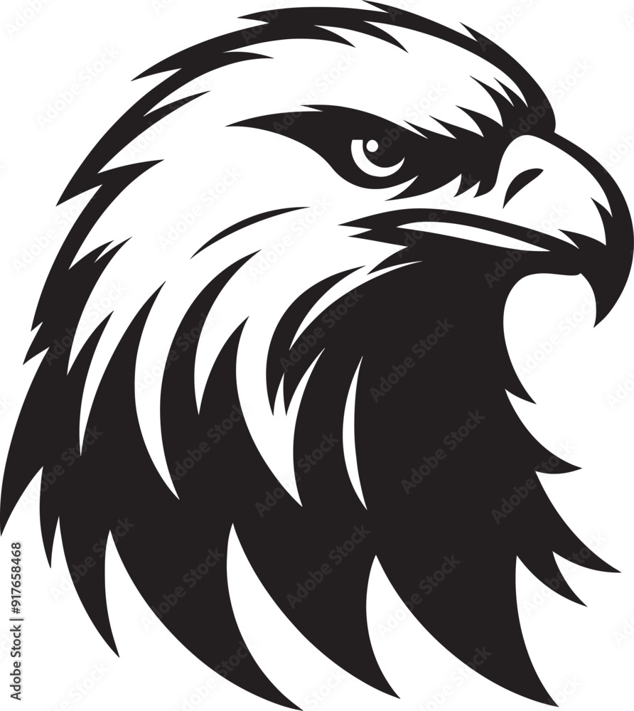 Flying Eagle bird head Silhouette isolated on white background Minimalist Eagle vector shape Flying Eagle bird head Silhouette isolated on white background Minimalist Eagle vector shape