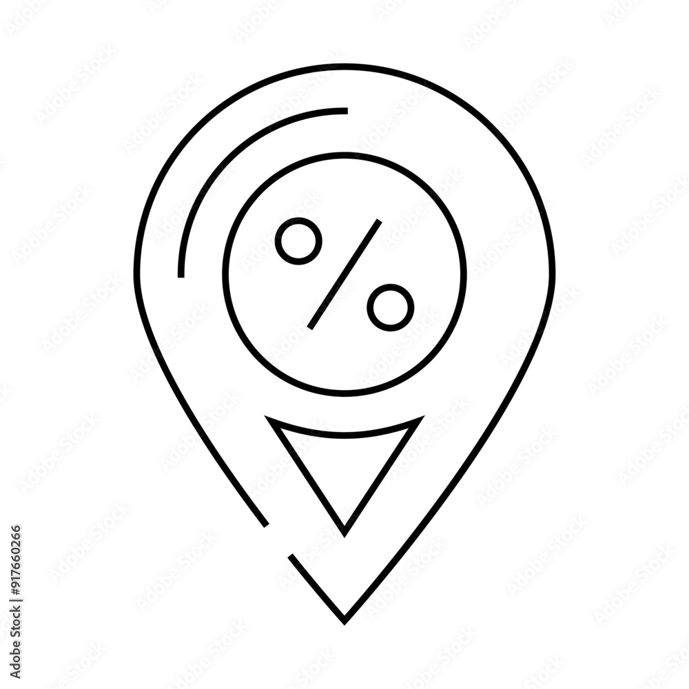location of discount sale line icon vector. location of discount sale sign. isolated contour symbol black illustration location of discount sale line icon vector. location of discount sale sign. isolated contour symbol black illustration