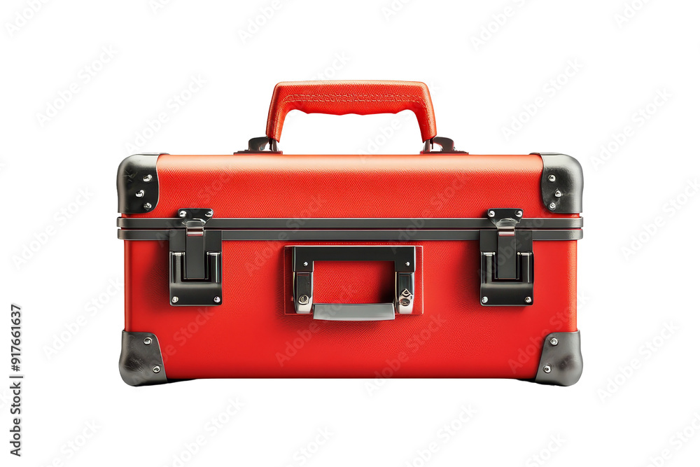 Red Suitcase with Metal Details Red Suitcase with Metal Details